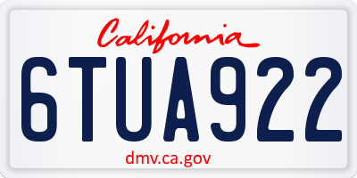 CA license plate 6TUA922
