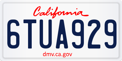 CA license plate 6TUA929