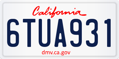 CA license plate 6TUA931
