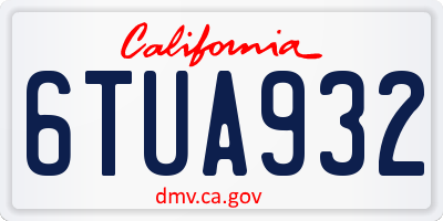 CA license plate 6TUA932