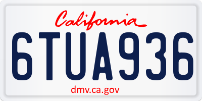 CA license plate 6TUA936