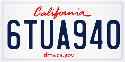 CA license plate 6TUA940