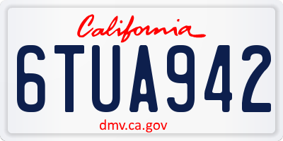 CA license plate 6TUA942