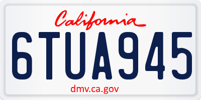 CA license plate 6TUA945