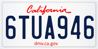 CA license plate 6TUA946