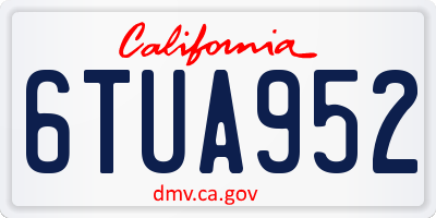 CA license plate 6TUA952
