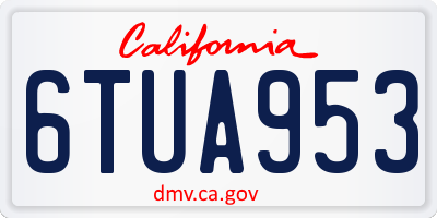 CA license plate 6TUA953