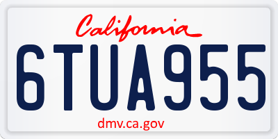 CA license plate 6TUA955