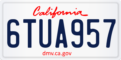 CA license plate 6TUA957