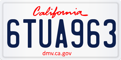 CA license plate 6TUA963