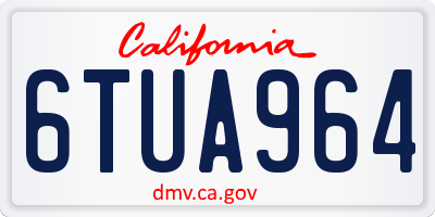 CA license plate 6TUA964