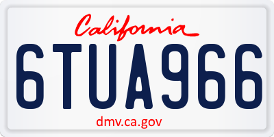 CA license plate 6TUA966