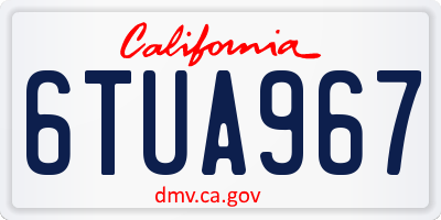 CA license plate 6TUA967