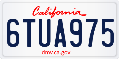 CA license plate 6TUA975