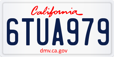 CA license plate 6TUA979