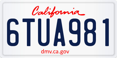 CA license plate 6TUA981