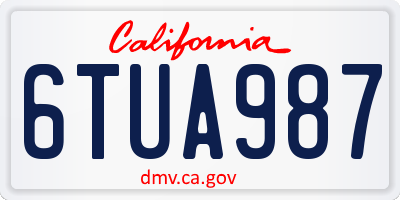 CA license plate 6TUA987