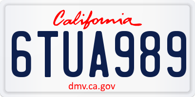 CA license plate 6TUA989