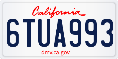 CA license plate 6TUA993