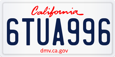 CA license plate 6TUA996