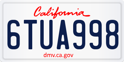 CA license plate 6TUA998