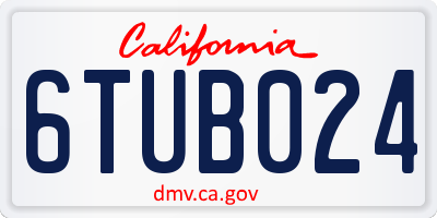 CA license plate 6TUB024