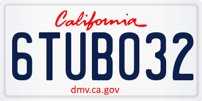 CA license plate 6TUB032