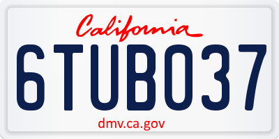 CA license plate 6TUB037