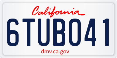 CA license plate 6TUB041