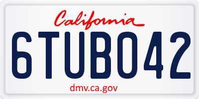 CA license plate 6TUB042