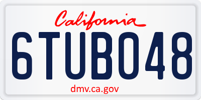 CA license plate 6TUB048