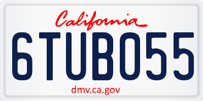 CA license plate 6TUB055