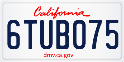 CA license plate 6TUB075
