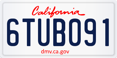 CA license plate 6TUB091