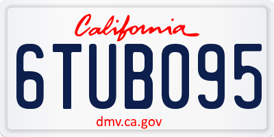 CA license plate 6TUB095