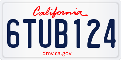 CA license plate 6TUB124