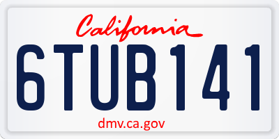 CA license plate 6TUB141