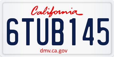 CA license plate 6TUB145