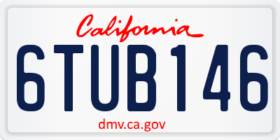 CA license plate 6TUB146