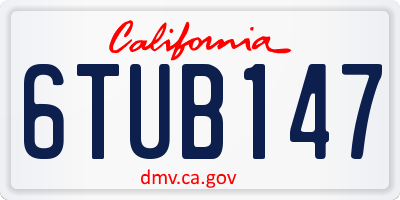 CA license plate 6TUB147