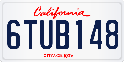 CA license plate 6TUB148