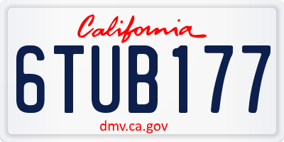 CA license plate 6TUB177