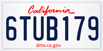 CA license plate 6TUB179