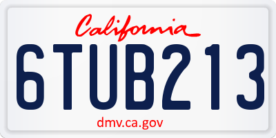 CA license plate 6TUB213