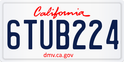CA license plate 6TUB224