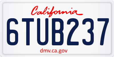 CA license plate 6TUB237