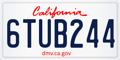 CA license plate 6TUB244