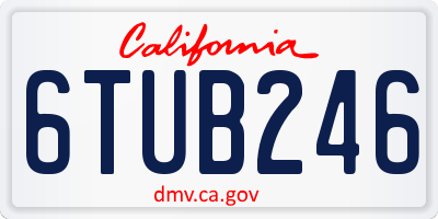 CA license plate 6TUB246