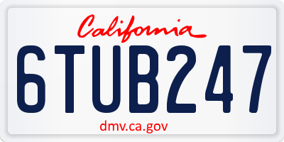 CA license plate 6TUB247