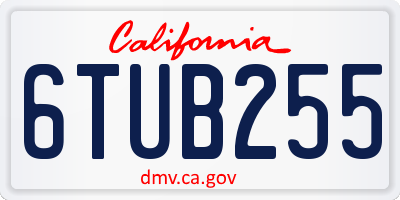 CA license plate 6TUB255